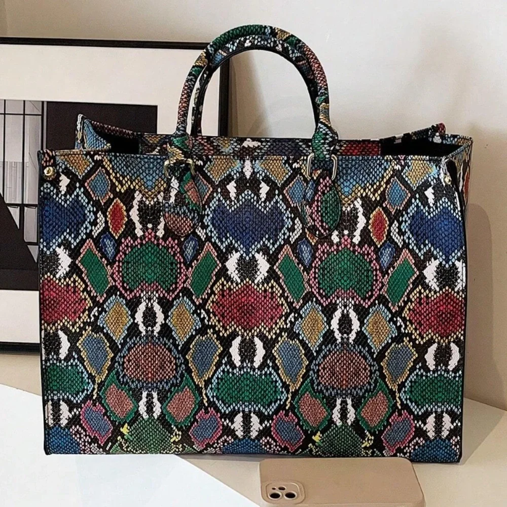 🆕 Python Patterned Tote Bag Set - Picture 3 of 7